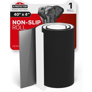 X-Protector Rubber Roll 40 x 4 inches - Black Non Slip Pad - Universal Anti Skid Pads - Self-Adhesive Rubber Grips - Premium Rubber Feet for Keyboard, Appliances, and Other Small Things!