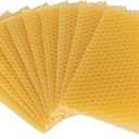 10Pcs Natural Beeswax Sheets Beeswax Honeycomb Sheets Wax Foundation Bee Hives Kit Beeswax Sheets for Candles Making Furniture Floor Polishing