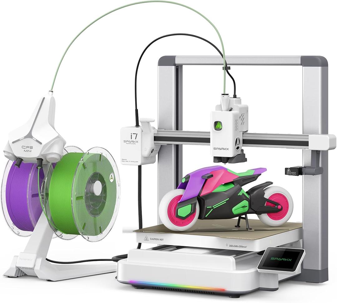 Creality SPARKX i7 Autofill Combo 3D Printer with Automatic Filament Reload | Continuous Printing, Auto Leveling, Beginner Friendly, AI Camera Monitoring, 500mm/s High-Speed Printing, WiFi Connectivity