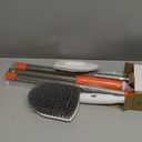 SetSail Floor Scrub Brush, 3-In-1 Tile Tub Floor Scrubber with 52-inch Adjustable Long Handle Shower Cleaner and 3 Detachable Replacement Brush Heads for Cleaning Bathroom Kitchen Walls Tub Tile (Orange)