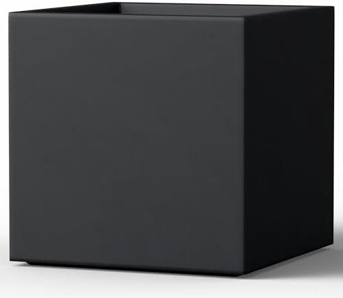 Kante 10 Inch Square Concrete Planter, Large Flower Pot with Drainage Hole for Indoor or Outdoor, Medorn Decor for Patio, Garden, Home, Black : Patio, Lawn & Garden