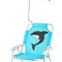 PLULON Kids Beach Chair with Umbrella Folding Lawn and Camping Chair with Summer Shade for Beach, Pool, Travel and Outdoor (for 1-5 Years Old)