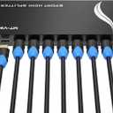 MT-VIKI 4K 1x8 HDMI Splitter 1 in 8 Out, 8 Port Powered HDMI Splitter Multi Monitor Outputs 3D 4Kx2K@30Hz for Projector, HDTV