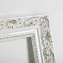 DIY Solid Wood Frame for 24x36 Canvas Paintings, 3" Wide Antique White Ornate Canvas for Landscape Portrait Prints Posters (Empty Frame Only, No Plexiglass & Backing Board)