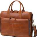 VC VINTAGE COUTURE Leather briefcase bag for men Leather Laptop Bags For Men and Women Travel Messenger Bag (16 Inch Briefcase, Tan Brown)