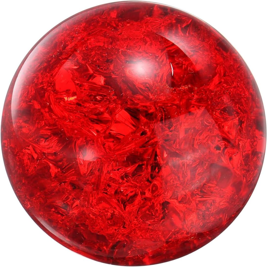 uxcell 40mm/1.6" Crystal Sphere Ball Ice Cracked Glass Solid Decorative Sphere Crystal Ball Prop Ornament for Feng Shui Divination Fortune Telling Tabletop Fountain Decoration, Red