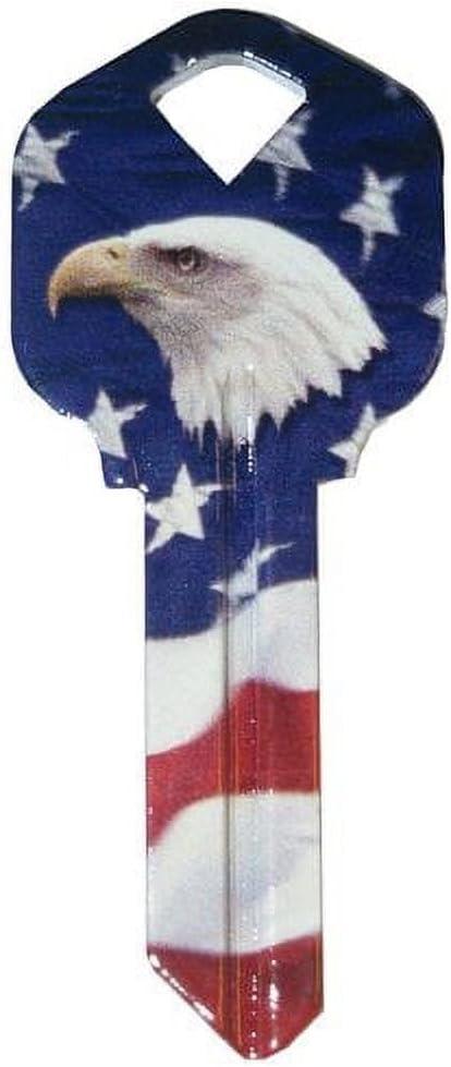 Hillman Wackey Flag & Eagle House/Office Universal Key Blank Single Sided
