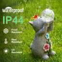 Solar Cat Outdoor Garden Statues : Outside Decor with Lights Clearance for Yard Art Lawn Ornaments Porch Patio Balcony Home House - Birthday Gifts for Grandma Mom Women (Gray)