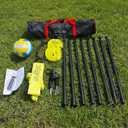 Outdoor Portable Volleyball Net System - Adjustable Height Poles with Soft Volleyball Ball, Pump, Hammer, Boundary Line, and Carry Bag for Backyard, Beach, Lawn, 20'lx3'w
