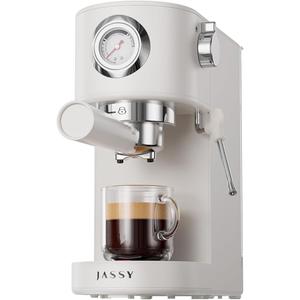 JASSY Espresso Coffee Machine 20 Bar Cappuccino Maker Compact Design with Powerful Milk Frother/Steam Wand for Espresso/Cappuccino/Latte,1.2L Water Tank,1376W