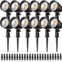 Low Voltage Landscape Lighting, 15W LED Landscape Spotlights with Connectors 12V-24V AC/DC 3000K IP66 Waterproof Warm White Spotlights for Yard Garden Pathway Outdoor (12 Pack)
