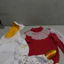 4PCS Girls Zombies Costume, Cheerleader Dance Dress with Mesh Top Skirt Bracelet Halloween Cosplay Outfit For Kids (XXLarge-160)