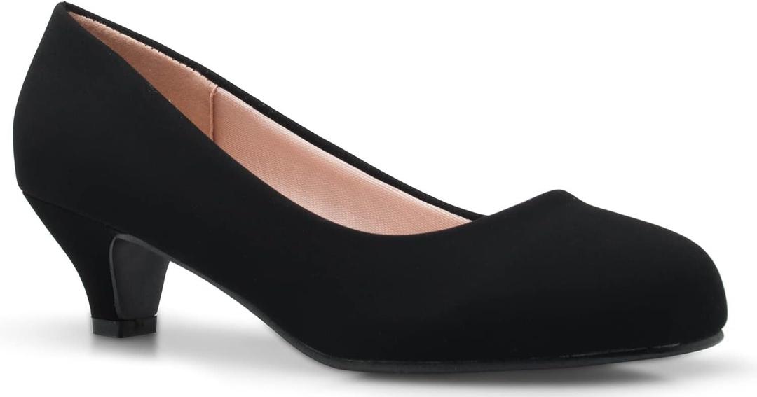 Olivia K Women's Classic Closed Toe Kitten Heel Pumps | Dress, Work, Party Low Heeled 6