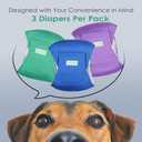 Wegreeco Washable Dog Diapers - Washable Male Dog Belly Wrap- Pack of 3 - (Blue,Green,Purple,Large)