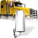 High Soar Rear View Main Door Mirror for Peterbilt 335 340 357 382 385 386 325 330 348 388 389 365 367 377 359 375 379 281 351,Heated Defrost Stainless Mirror Driver/Left & Passenger/Right Side