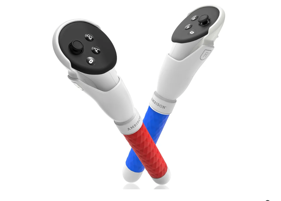AMBISOM Handle Attachments for Meta/Oculus Quest 3 Controller Accessories, Immersion VR Games Gorilla Tag Long Arms Beat Saber Golf Club Baseball Handles Extension Grips
