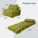 MAXYOYO Folding Sofa Bed, Convertible Sleeper Chair with Pillow Foldable Mattress with Back Support, Portable Fold Out Chair Bed Comfy Floor Sofa Lounge for Living Room Bedroom, Beige, Green, Single