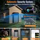 Automatic Chicken Coop Door with Timer and Remote Control, WiFi 1080P Camera Smart Roll-Up Auto Poultry Door, 7W Solar Powered 5000mAh Battery, App Control, Anti-Pinch Safety, Predator Alarm