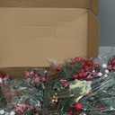 Yunsailing 37 Pcs Artificial Christmas Tree Picks Faux Cedar Holly Pine Stems with Red Berries Christmas Tree Picks Decorations for Xmas Winter Holiday DIY Crafts Wreath(Classic)