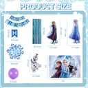 Frozen Birthday Party Decorations Frozen Party Supplies 82 Pcs Include Frozen Backdrop Snowflake Balloon Garland Arch Kit, Elsa, Anna and Olaf Foil Balloon and Happy Birthday Banner for Kids Birthday