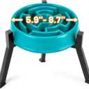 LOOBANI Raised Dog Bowl Stand: Fits for Bowls Width 5.9"-8.7" (Without Bowls), Adjustable Width Elevated Dog Bowl Stand Water Food Feeder for Medium Adult, Seniors, Older, Arthritis Dogs, Black, Medium