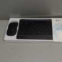 Ultra-Slim Lightweight Bluetooth Keyboard and Mouse Portable Mini Wireless Keyboard Rechargeable 7-Color Backlit for Apple iPad iPhone, Tablet iPhone Smartphone iOS Android Windows, Black