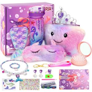 Jenria Mermaid Gift for Girls Toys Age 6-8, Kindergarten Graduation Gifts for Girls, Birthday Gifts for Girls Age 3 4 5 6 7 8 9 10, Girl Toys, Birthday Gifts Set, for Daughter, Niece, Little Girl