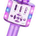 Amazmic Toys for Girls, Kids Karaoke Microphone Toddler Microphone for Kids with Lights, for Girls, Birthday New Year Party Boys Toy Age 3 4 5 6 7 8+(Light Purple)