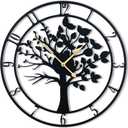 30inch/76cm Extra Large Tree of Life Wall Clocks for Living Room Decor,Bedroom,Battery Operated,Metal,Decorative,Analog,Silent,Non Ticking Wall Clock,Room Wall Decor (Tree of Life, 30 inches)
