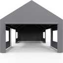 Heavy Duty Carport 13x20 FT Oversized Portable Garage with 4 Doors & 4 Windows, Reinforced Frame, All Weather Protection Outdoor Shelter Canopy for Cars, Boats, Trucks, BBQ and Gatherings (Gray)