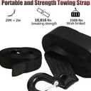Heavy Duty Boat Trailer Winch Strap with Hook - 2" x 20' - 10,816lbs Breaking Strength, Hand Crank, Automotive Towing