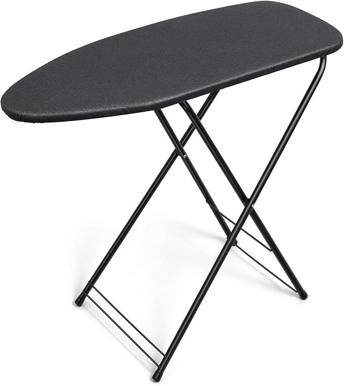 Duwee 13"×35" Ironing Board Small with Heat Resistant Cover,Folding Compact Ironing Board,Light Weight,Easy to Storage,Black