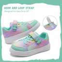 IceUnicorn Kids Girls Sneakers Lightweight Causal Walking Shoes Low Top Elastic Lace Sneaker with Hook and Loop(Toddler/Little Kid/Big Kid) (Rainbow)