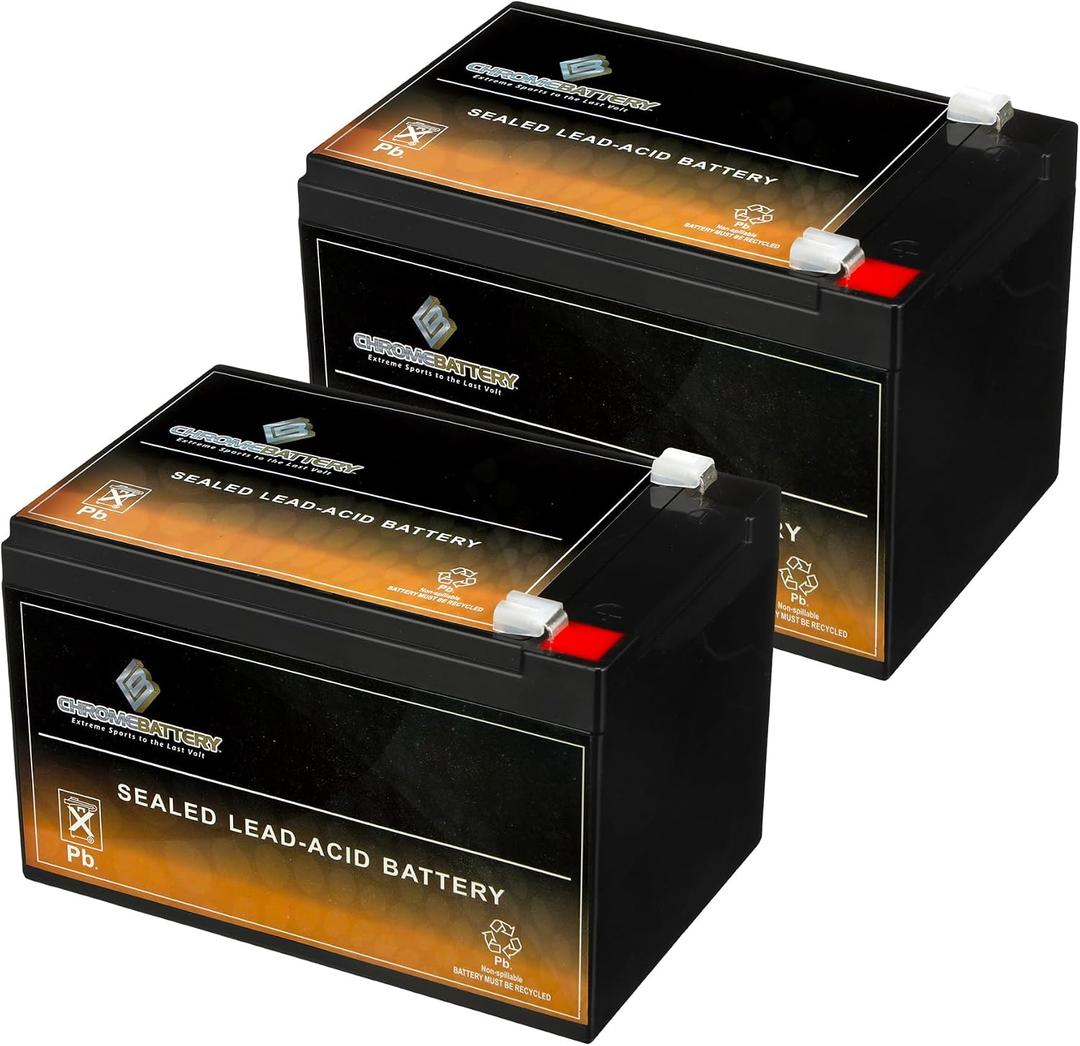 CB CHROMEBATTERY 12V 14AH Sealed Lead Acid (SLA) Rechargeable Battery 2 Pack F2 Terminal Deep Cycle Design for UPS, Alarms, Emergency Lighting, Scooters, Ride-On Toys, Solar & More