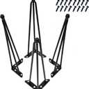 Home Soft Things Hairpin Metal Table Legs 20 Inch Legs for Furniture Coffee Bench Dining End Industrial Table Desk Set of 4 with Black Screws Adjustable Cushion Floor Protectors, 20"