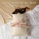 ZIMASILK 100% Pure Mulberry Silk Pillowcase for Hair and Skin Health,Soft and Smooth,Both Sides Premium Grade 6A Silk,600 Thread Count,with Hidden Zipper,1pc(Standard 20''x26'',Beige)