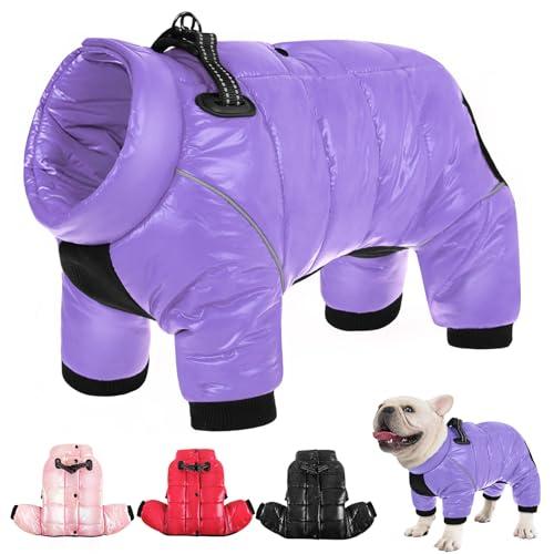 AOFITEE Dog Coat, Waterproof Dogs Jacket for Winter, Warm Fullbody Small Dog Snowsuit, Winter Coat for Small Dogs, Zip Up Pet Puffer Jacket Fleece Vest, Outdoor Reflective Pet Snow Jackets, XXL