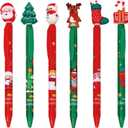 6 Pcs Cute Retractable Colorful Christmas Gel Pens - Aesthetic Pens, Fine Point Black Ink, Smooth Writing Office School Supplies for Women Girls Boys Men (6 Pcs Christmas)