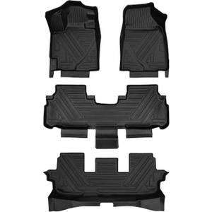 YQ Floor Mats for 2008-2013 Toyota Highlander All Weather TPE 3 Row