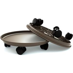 Plant Caddy with Wheels 15.5 Inch - 2 Pack Plant Caddy on Wheels Heavy Duty,Plant Dolly Plant Tray with Wheels Planter Caddies Indoor/Outdoor, Brown