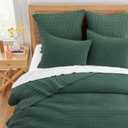 Levtex Home Mills Waffle Full/Queen Quilt Set (88x92in) with 2 Pillow Shams (26x20in) - Forest Green - 100% Cotton Full/Queen Size Quilt Bedding Set - Lightweight, Soft, Pre-Washed