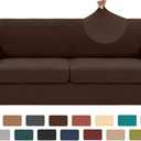 XINEAGE 2025 New 3 Pieces Couch Covers for 2 Extra Large Cushion Sofa Super Stretch Sofa Cover for 2 Large Seat Cushion Universal Loveseat Slip Cover for Living Room (Coffee), 71"-91"(2 Cushions). Sofa Slipcover Loveseat +2 Cushion Covers 19-28x19-30x12 30x40-19-33x12