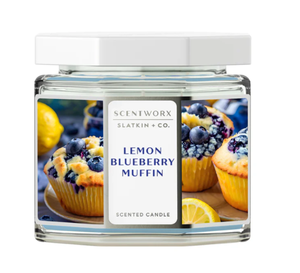 YR Scent Lemon Blueberry Muffin Home Fragrance Candle – 14.5 oz 3-Wick Glass Jar