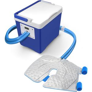 Cold Ice Machine Therapy System with Digital Timer, Knee/Joint Pad, Cooling Reservoir and Quiet Bump, for Post-Surgery and Post-Trauma Pain Relief