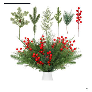 60 Pcs Artificial Pine Branches Christmas Greenery Stems Pine Picks Xmas Stems Pine and Cypress Branches Red Berries Christmas Holiday Decoration, DIY Christmas Garland Wreath
Amazon's Choice