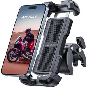 Aomiker Bike Motorcycle Phone Holder Mount - [2025 Quick Release] Bike Phone Holder Handlebar Clamp, Bicycle Scooter Phone Clip for iPhone 16 15 14 13 12 11 Pro Max Plus Mini, 4.7-6.8" Smartphone