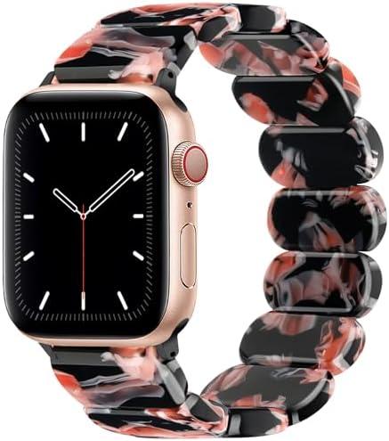 IMIVIO Stretchy Resin Watch Band Compatible with Apple Watch 40mm 38mm 44mm 42mm 41mm 45mm 49mm Women Men, Light Waterproof Strap for iWatch Bands Series 11 10 9 8 7 6 5 4 3 2 1 SE Ultra 3 2 1