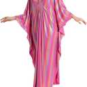 Bsubseach Kaftan Dresses for Women Sparkly Caftan Beach Cover Up, One Size (Pink)