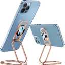 A-LuGei  &  Cell Phone Ring Holder Stand, Phone Kickstand for Desk, Cell Phone Holder for Hand, Ring for Back of iPhone, Metal Phone Grip for Magnetic Car Mount (Hallow Rose Gold)