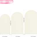 Wokceer Wedding Arch Backdrop Cover (8FT, 7.2FT, 6.6FT) Set of 3 Spandex Fitted Wedding Arch Stand Covers Round Top Chiara Backdrop Stands Cover for Birthday Party Ceremony Banquet Decor Ivory